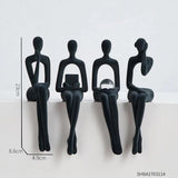 Felt Abstract Figure Sculpture & Figurine for Interior Modern Home Decoration Resin Statue Aesthetic Living Room Decor Ornaments