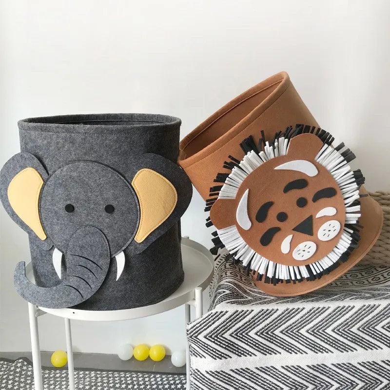 Foldable Animal Laundry Basket Felt Dirty Clothes Storage Bucket Large Laundry Hamper Kid Toys Storage Basket Clothes Organizer