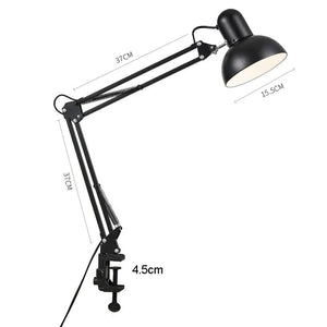 Foldable Desk Lamp Clip on Light Telescopic Eye Protection Retro Bedroom Office Computer Table Lamp Home Decor for E27 Bulb