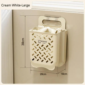 Folding Bathroom Laundry Basket Wall-mounted Dirty Clothes Storage Basket Household Laundry Bag Laundry Bathroom Organizer