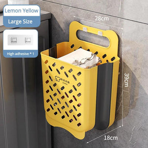 Folding Bathroom Laundry Basket Wall-mounted Dirty Clothes Storage Basket Household Laundry Bag Laundry Bathroom Organizer