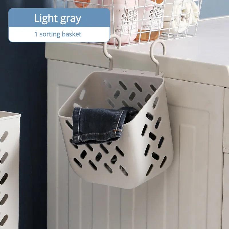 Folding Bathroom Laundry Basket Wall-mounted Dirty Clothes Storage Basket Household Laundry Bag Laundry Bathroom Organizer