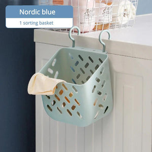 Folding Bathroom Laundry Basket Wall-mounted Dirty Clothes Storage Basket Household Laundry Bag Laundry Bathroom Organizer