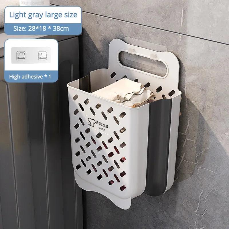 Folding Bathroom Laundry Basket Wall-mounted Dirty Clothes Storage Basket Household Laundry Bag Laundry Bathroom Organizer