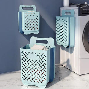 Folding Bathroom Laundry Basket Wall-mounted Dirty Clothes Storage Basket Household Laundry Bag Laundry Bathroom Organizer