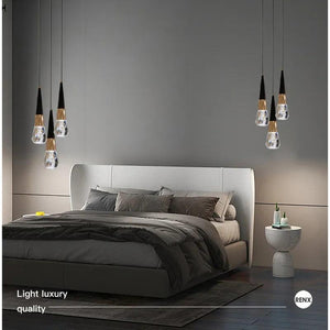 Fumi Black Gold Modern Pendant Light, Integrated LED Bubble Acrylic Pendant lamp, Illuminated Ceiling Pendant Lights Over The K