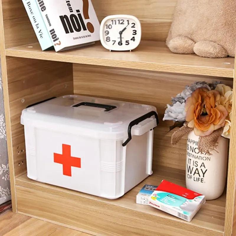 Futurism Medicine Storage Box Portable Emergency Box Household Double Layers Medicine Boxes Medical Kit Storage Organizer