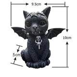 Garden Witch Cat Sculpture Gothic Kitten Decoration Halloween Magic Cat Statue Resin Craft Ornament Home Outdoor Courtyard Decor