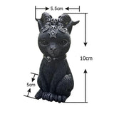 Garden Witch Cat Sculpture Gothic Kitten Decoration Halloween Magic Cat Statue Resin Craft Ornament Home Outdoor Courtyard Decor