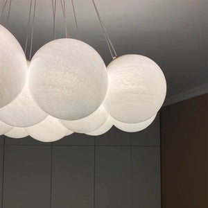 Glass Ball Chandelier French Style Ceiling Lamp Modern Minimalist Droplight Magic Bean Lantern Ins Style Pendant Light for Home