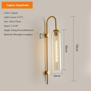 Glass wall lamp Nordic Modern light luxury Lampshade E27 LED Interior Wall Light for Bedside Bedroom Dining Table Living Room