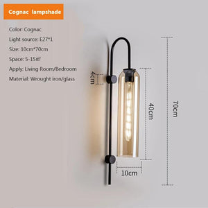 Glass wall lamp Nordic Modern light luxury Lampshade E27 LED Interior Wall Light for Bedside Bedroom Dining Table Living Room