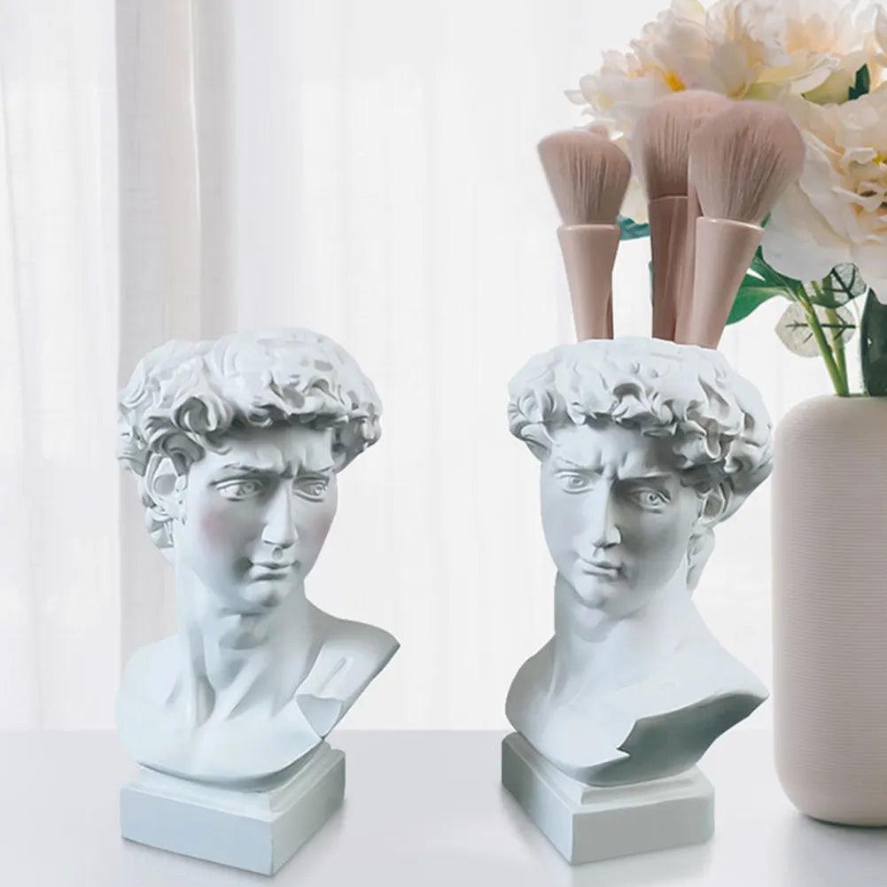 Greek Mythology Figurine David Head Portraits Bust Mini Gypsum Statue Drawing Practice Crafts Plaster Sculpture Nordic Decor