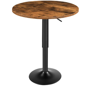 HOOBRO Bar Table Height-Adjustable Round Pub Table 27-35.4 Inches Cocktail Table with Base Suitable for Living Room Bistro