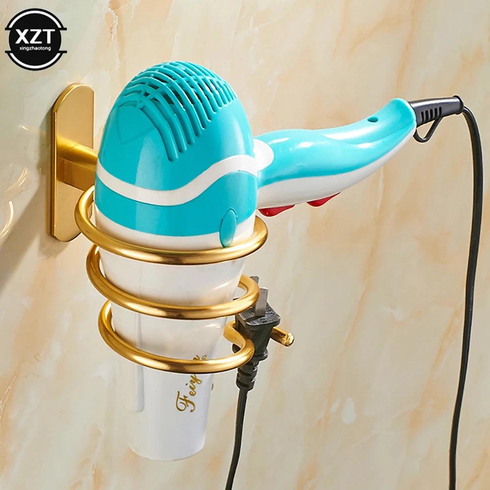 Hair Dryer Organizer Rack Aluminum Bathroom Hairdryer And Straightener Holder Wall Mounted Shelves Accessories Blower Shelves