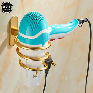 Hair Dryer Organizer Rack Aluminum Bathroom Hairdryer And Straightener Holder Wall Mounted Shelves Accessories Blower Shelves