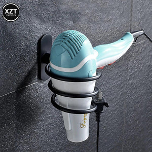 Hair Dryer Organizer Rack Aluminum Bathroom Hairdryer And Straightener Holder Wall Mounted Shelves Accessories Blower Shelves