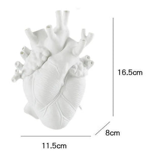 Heart Vase Dry Pot Art Vase Human Statue Vase Container Simulated Anatomy Heart Vase Decorative Valentine's Day Christmas Gift