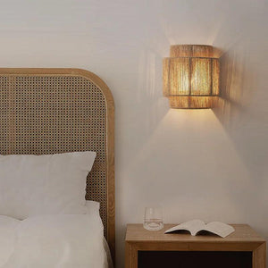 Hemp Rope Wall Lights Home Art Deco Bedroom Foyer Aisle Hotel Atmosphere Sconce E27 Bulb Creative Lamp