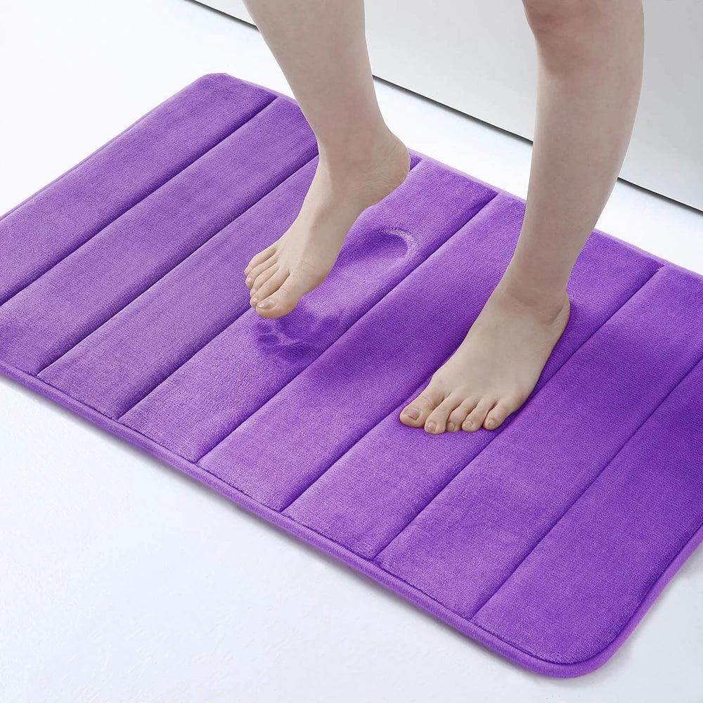 Homaxy Absorbent Bathroom Bath Mat Non-Slip Shower Rug Soft Memory Foam Kitchen Floor Carpet Coral Velvet Pad Home Decoration