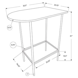 Home Bar, Bar Table, Bar Height, Pub, 36" Rectangular, Small, Kitchen, Metal, Laminate, Black, Grey, Contemporary, Modern