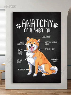 Home Pet Hospital Clinic Wall Art Canvas Painting Dog Anatomy Posters Anatomy French Bulldog Doberman Shiba Inu Pictures Cuadros