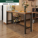 Home Wooden High Table Balcony Leisure Bar Tables Simple Kitchen Furniture The Wall Iron Art Long Table Cafe Table and Chair Set