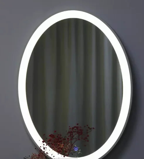 Hot Selling Round Acrylic Framed Wall Hung Mirror LED Lights Touch Sensor Switch Backlit Smart Bathroom LED Vanity Bath