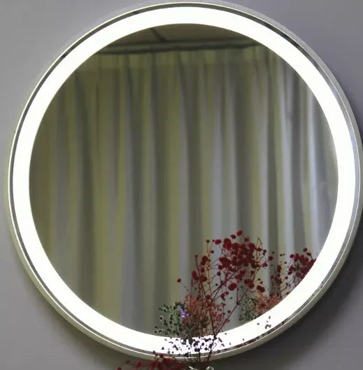 Hot Selling Round Acrylic Framed Wall Hung Mirror LED Lights Touch Sensor Switch Backlit Smart Bathroom LED Vanity Bath