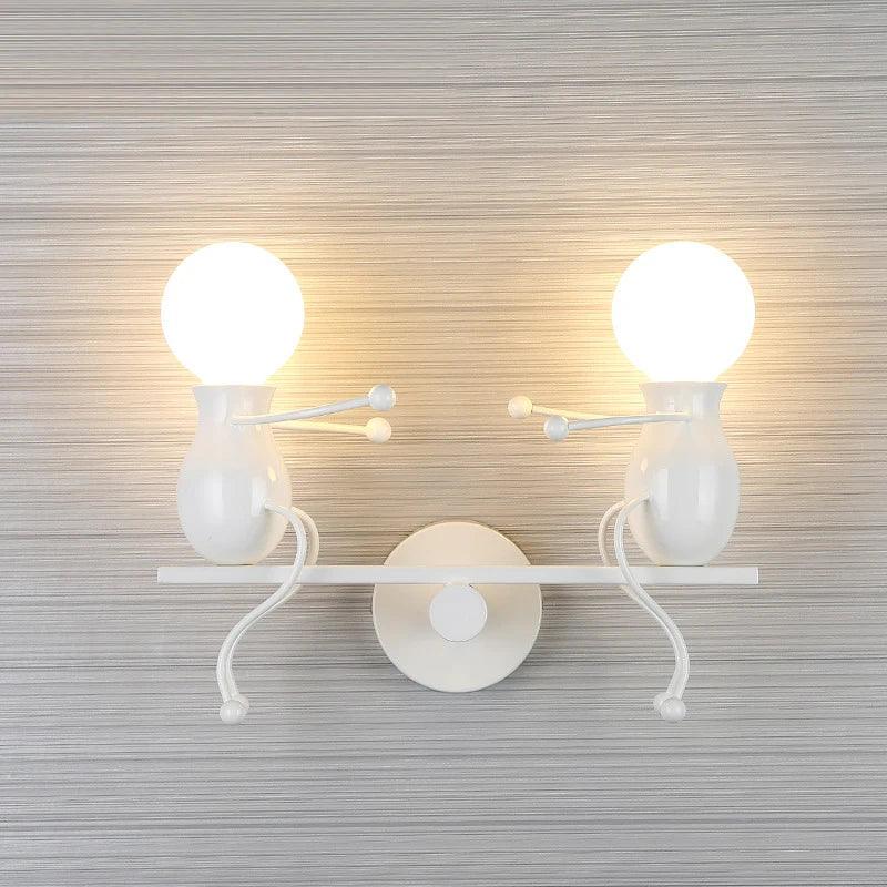 Humanoid Creative Wall Light Modern Simple Little Man Bedside Lamp Sconce Indoor Decor Hanging Lighting for Children Bedroom LED