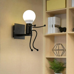 Humanoid Creative Wall Light Modern Simple Little Man Bedside Lamp Sconce Indoor Decor Hanging Lighting for Children Bedroom LED