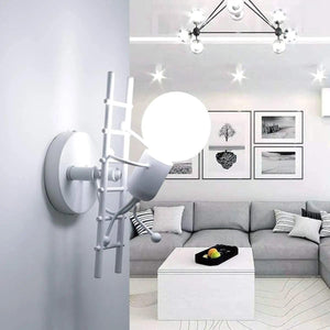 Humanoid Creative Wall Light Modern Simple Little Man Bedside Lamp Sconce Indoor Decor Hanging Lighting for Children Bedroom LED