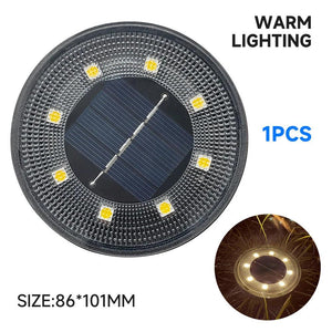 IP68 Waterproof LED Outdoor Solar Power Ground Light Lighting Control Path Deck Lights Yard Driveway Lawn Garden Decoration Lamp