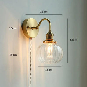 IWHD Ceramic Nordic Modern Wall Lamp Beside Pull China Switch Bathroom Mirror Stair Light Copper LED Wall Sconce Luminaria