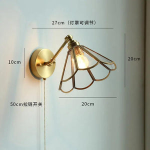 IWHD Ceramic Nordic Modern Wall Lamp Beside Pull China Switch Bathroom Mirror Stair Light Copper LED Wall Sconce Luminaria