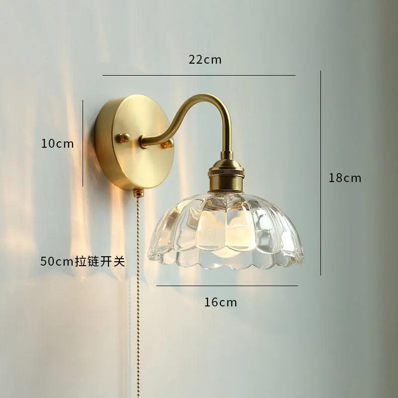 IWHD Ceramic Nordic Modern Wall Lamp Beside Pull China Switch Bathroom Mirror Stair Light Copper LED Wall Sconce Luminaria