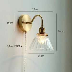 IWHD Ceramic Nordic Modern Wall Lamp Beside Pull China Switch Bathroom Mirror Stair Light Copper LED Wall Sconce Luminaria