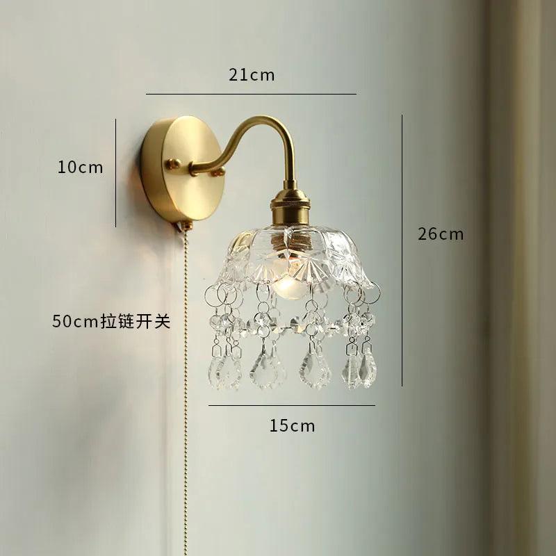 IWHD Ceramic Nordic Modern Wall Lamp Beside Pull China Switch Bathroom Mirror Stair Light Copper LED Wall Sconce Luminaria