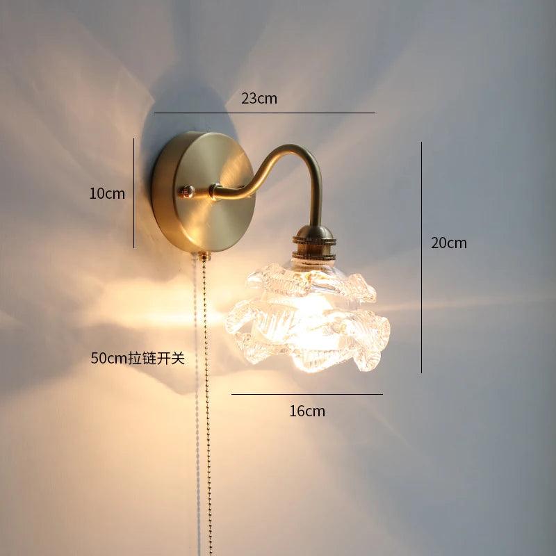 IWHD Ceramic Nordic Modern Wall Lamp Beside Pull China Switch Bathroom Mirror Stair Light Copper LED Wall Sconce Luminaria