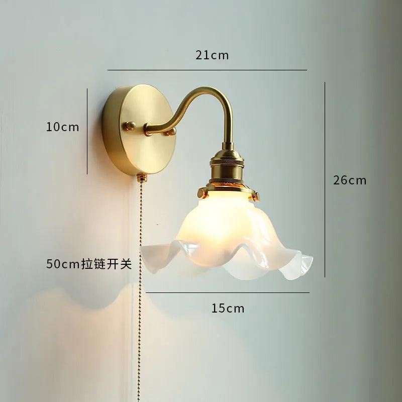 IWHD Ceramic Nordic Modern Wall Lamp Beside Pull China Switch Bathroom Mirror Stair Light Copper LED Wall Sconce Luminaria