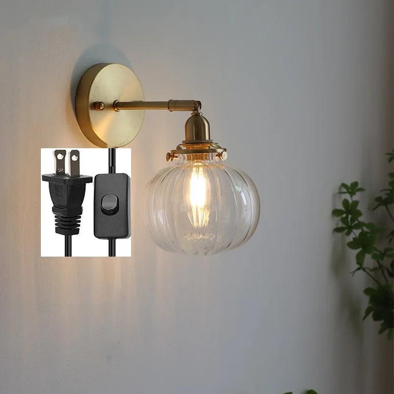 IWHD Pull Chain Nordic Modern Wall Lamp Sconce Beside Bedroom Bathroom Mirror Stair Light Glass Ball Wandlamp Luminaira Lighting