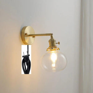 IWHD Pull Chain Nordic Modern Wall Lamp Sconce Beside Bedroom Bathroom Mirror Stair Light Glass Ball Wandlamp Luminaira Lighting