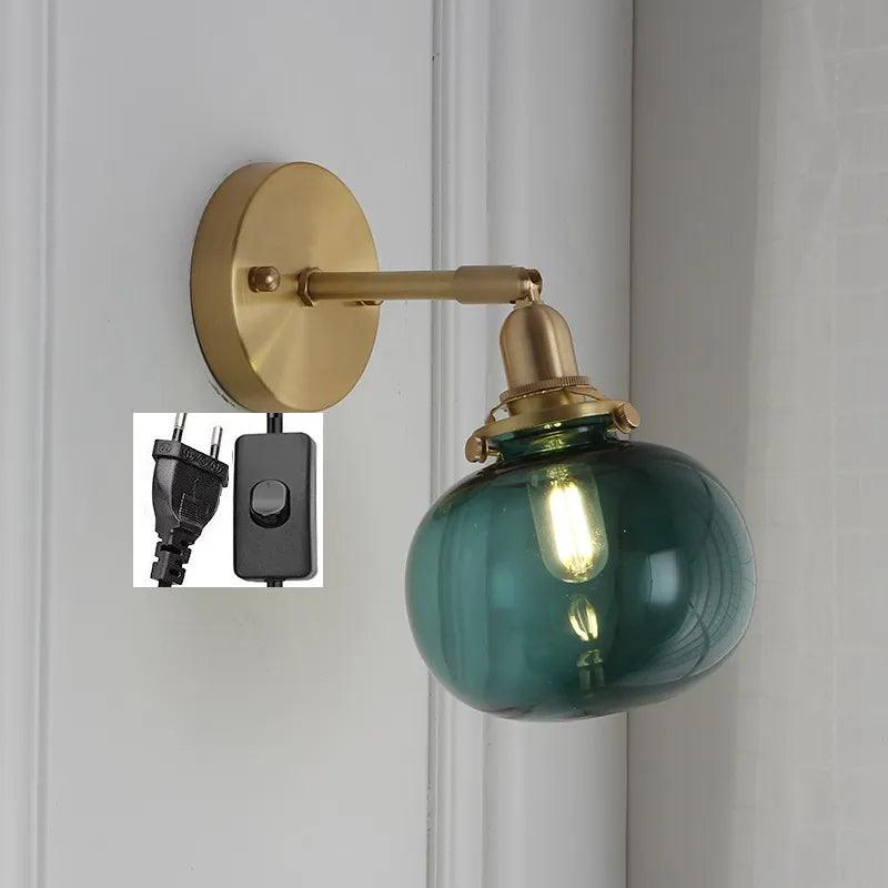 IWHD Pull Chain Nordic Modern Wall Lamp Sconce Beside Bedroom Bathroom Mirror Stair Light Glass Ball Wandlamp Luminaira Lighting