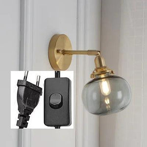 IWHD Pull Chain Nordic Modern Wall Lamp Sconce Beside Bedroom Bathroom Mirror Stair Light Glass Ball Wandlamp Luminaira Lighting