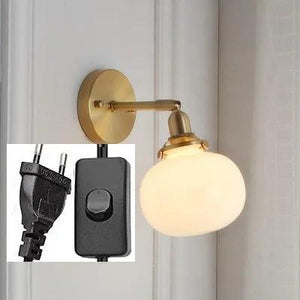 IWHD Pull Chain Nordic Modern Wall Lamp Sconce Beside Bedroom Bathroom Mirror Stair Light Glass Ball Wandlamp Luminaira Lighting