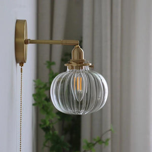 IWHD Pull Chain Nordic Modern Wall Lamp Sconce Beside Bedroom Bathroom Mirror Stair Light Glass Ball Wandlamp Luminaira Lighting