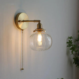 IWHD Pull Chain Nordic Modern Wall Lamp Sconce Beside Bedroom Bathroom Mirror Stair Light Glass Ball Wandlamp Luminaira Lighting