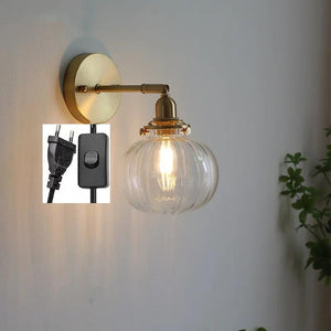 IWHD Pull Chain Nordic Modern Wall Lamp Sconce Beside Bedroom Bathroom Mirror Stair Light Glass Ball Wandlamp Luminaira Lighting