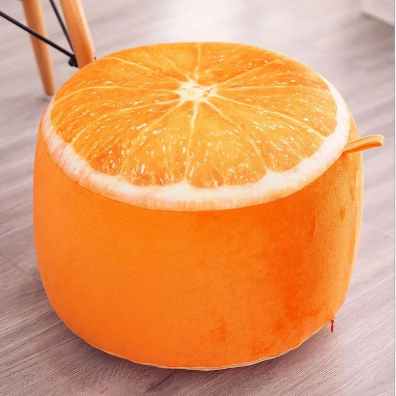 Inflatable Stool Thicken Cotton Cover Cartoon Plush 3D Fruit Inflatable Pouf Chair Lovely Children Cushion Stools Portable 1PC