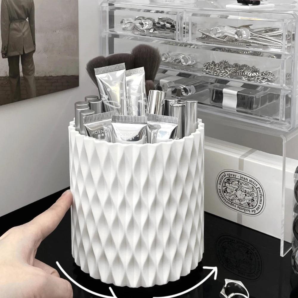 Ins Rotating Makeup Brush Cup Holder Storage Box Organizer Multi-functional Desktop Eyebrow Pencil Makeup Brush Organizer Holder